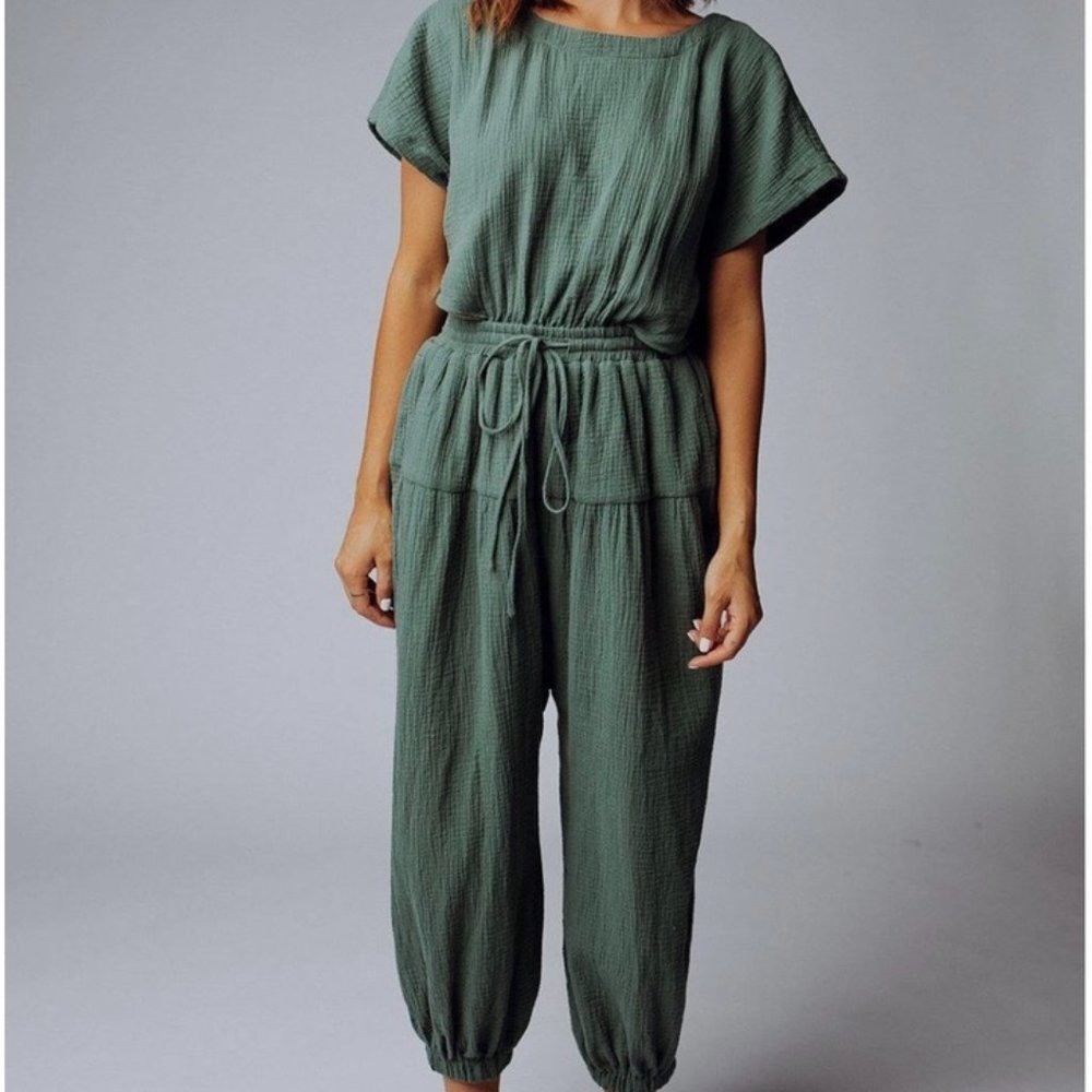 &merci Open Back Boho Jumpsuit